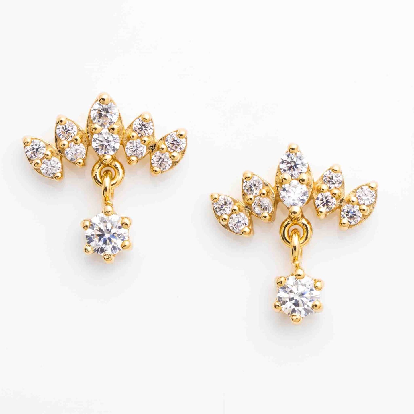 Silver Lotus Crest Earrings