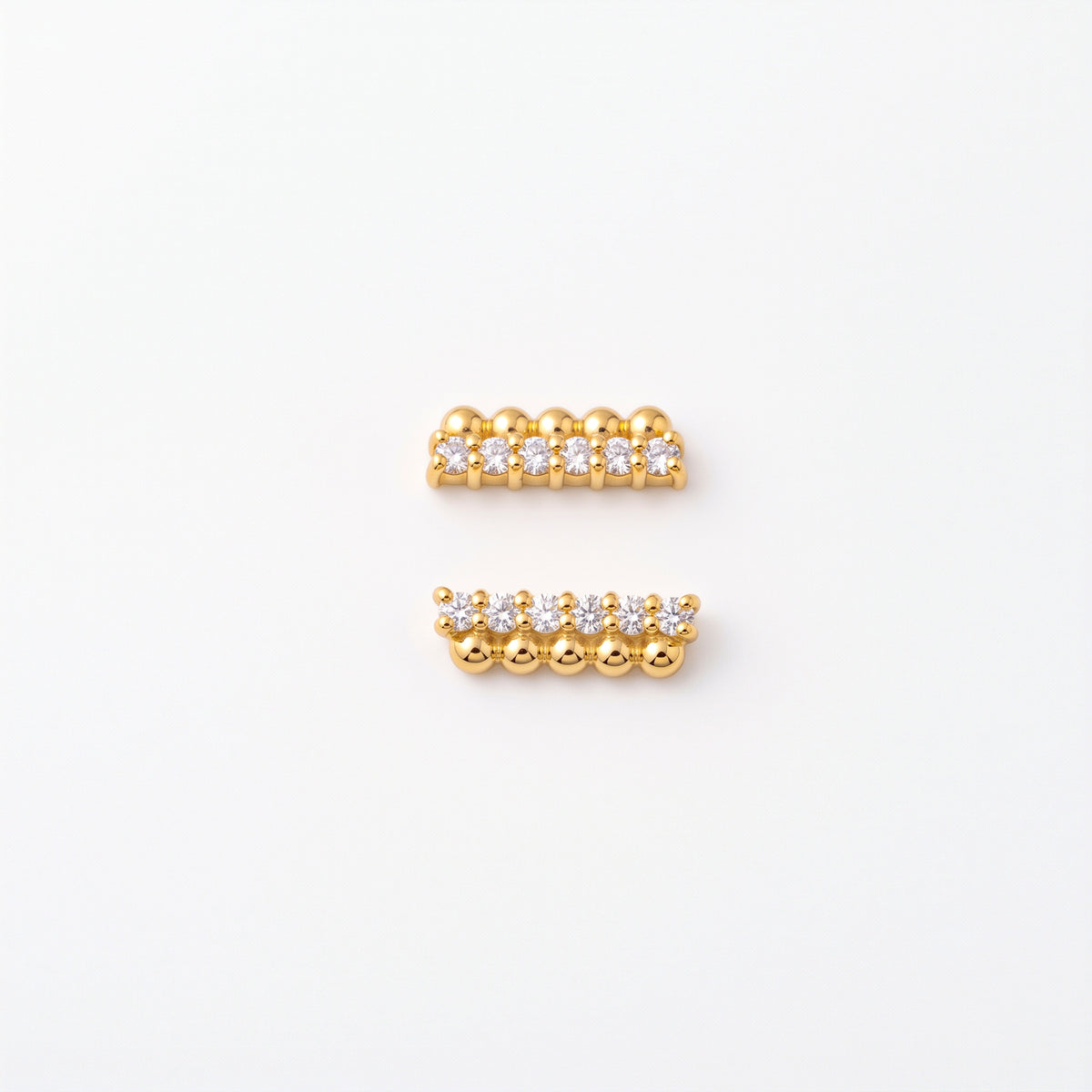 Silver Dot Bar Stud Earrings