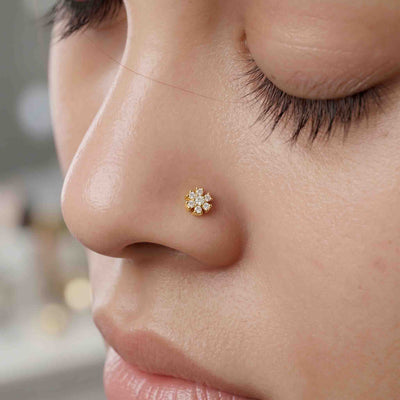 Silver 3 Prong Setting Nose pin