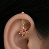 Silver Bugadi Charm 5 Stone Mookuthi Ruby Red