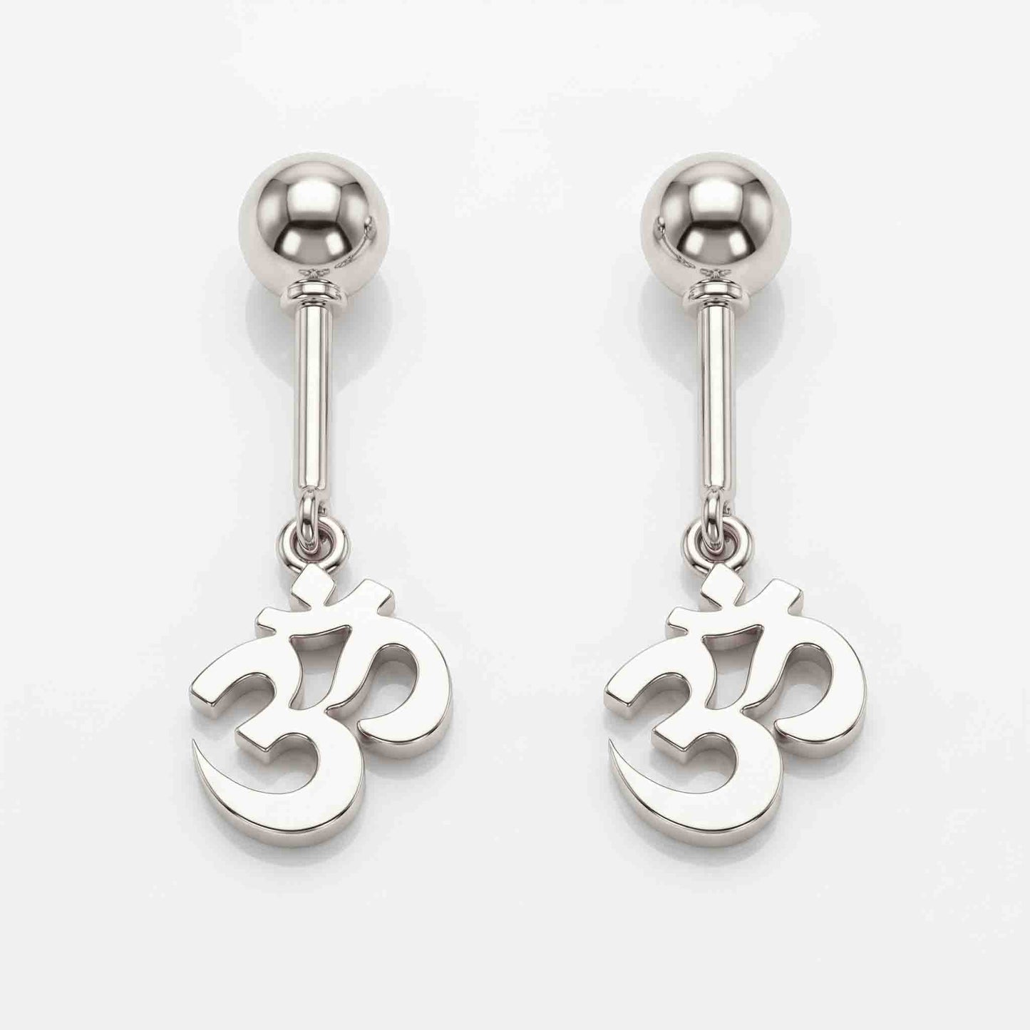 Silver Om Bugadi  Ball Top Design