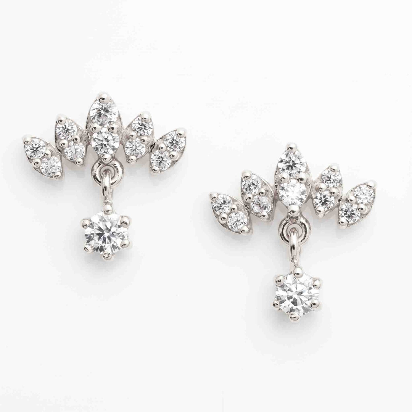 Silver Lotus Crest Earrings