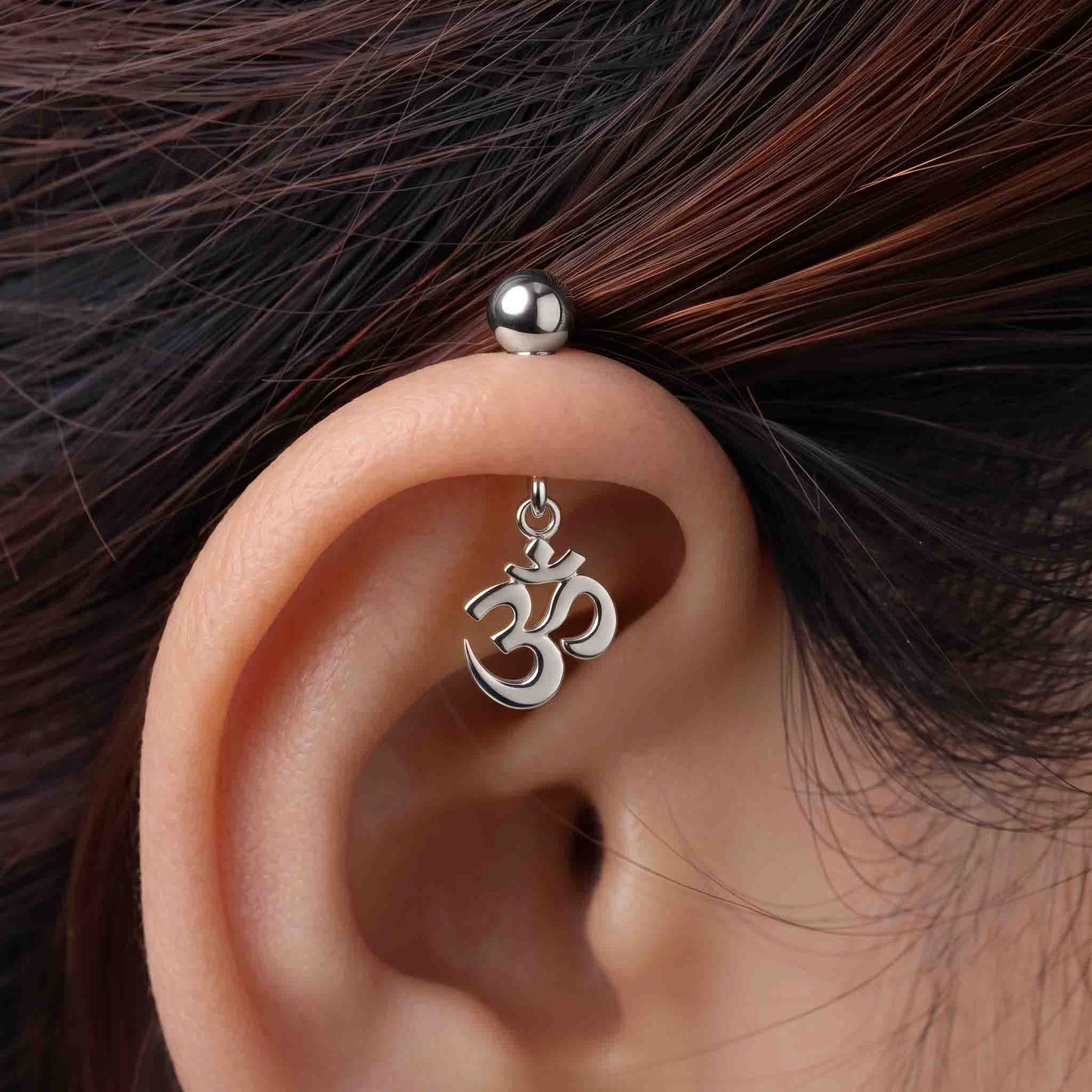 Silver Om Bugadi  Ball Top Design