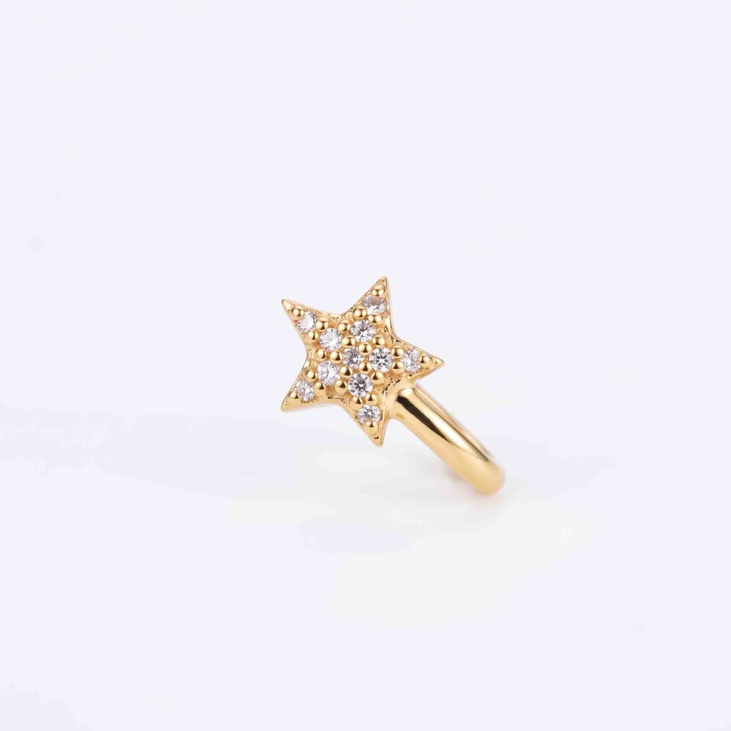 Silver Stone Star Clip-on NosepIn