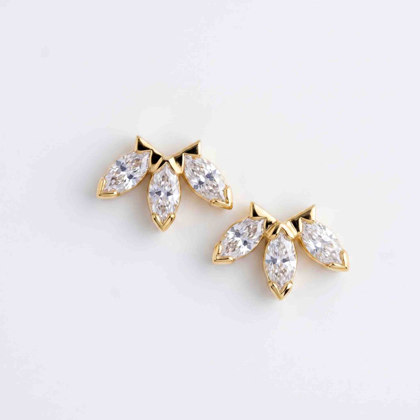 Silver three Marquise Earring
