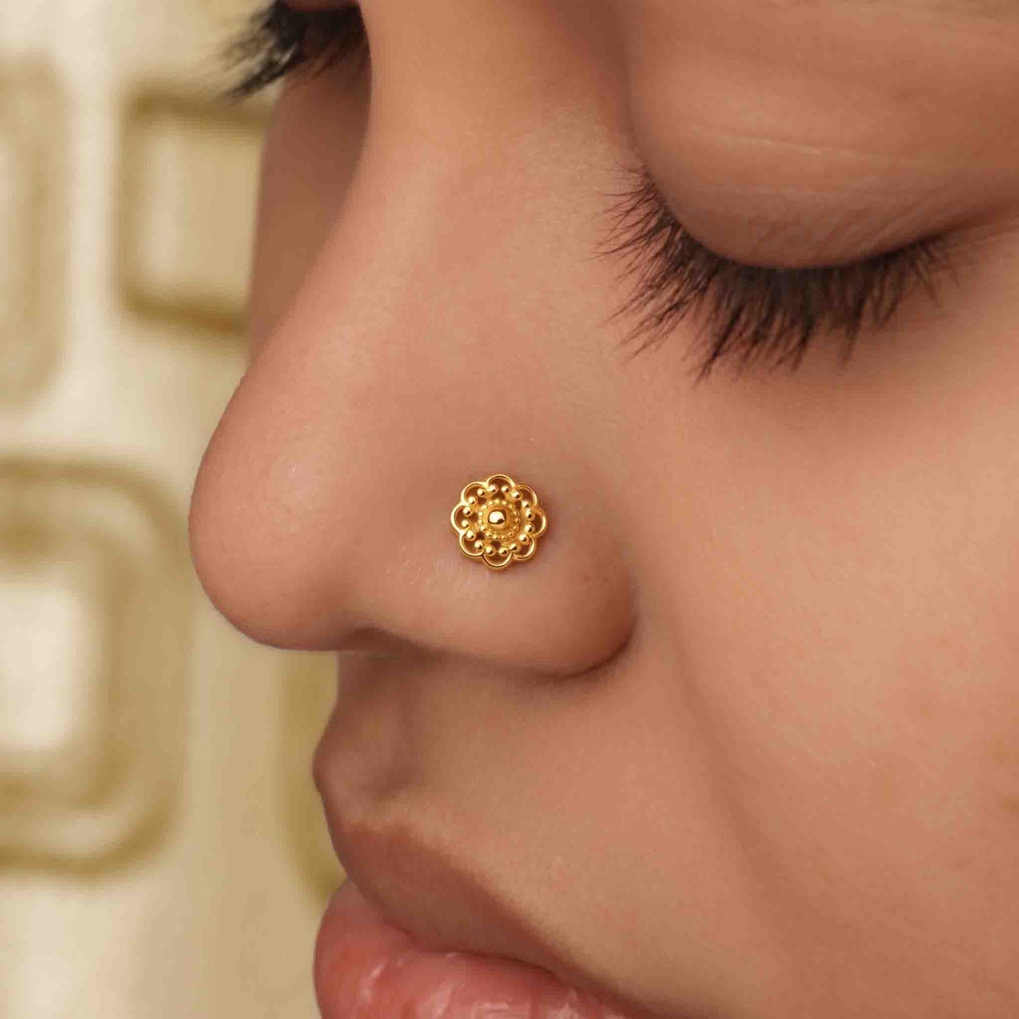 Silver Nishka  Nose pin