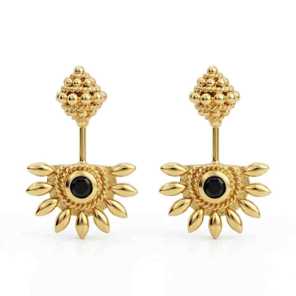 Silver Bugadi Sun Shikhara Top Nazar Black Design