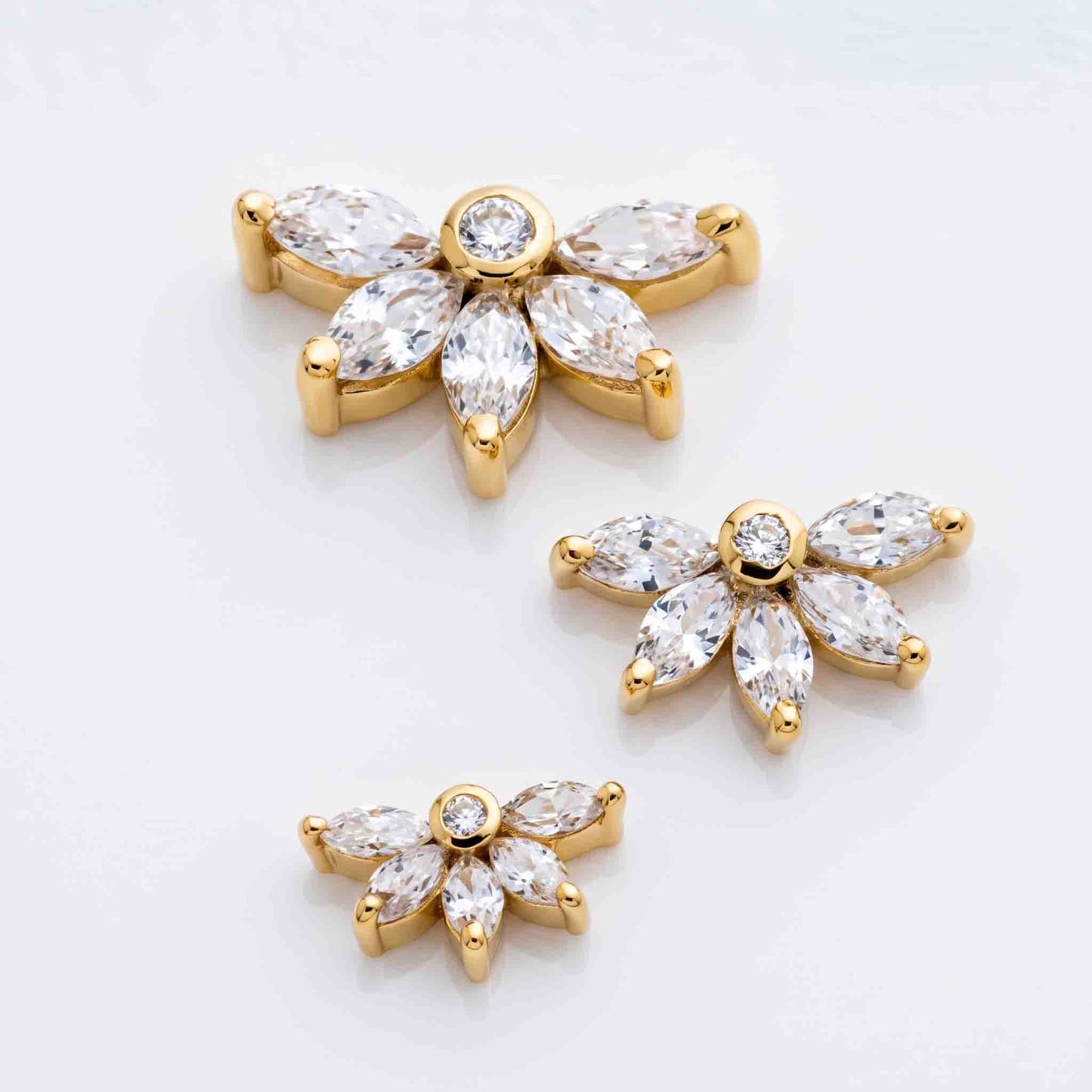 Silver 5 Marquis Crystal Nosepin