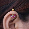 Silver Bugadi 5 Marquis Pink Stone With MG Gopuram Top Diamond Design