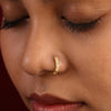 Silver U-Shaped Stone Set Nose Ring
