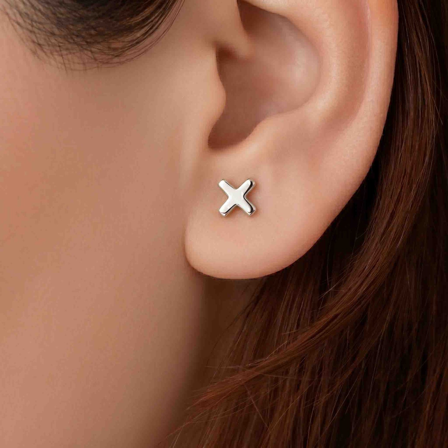 Silver Cross Earring