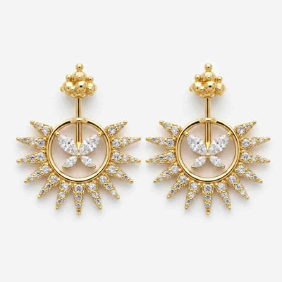 Silver Bugadi Butterfly Kalash Top Diamond Design With Sunburst Jacket