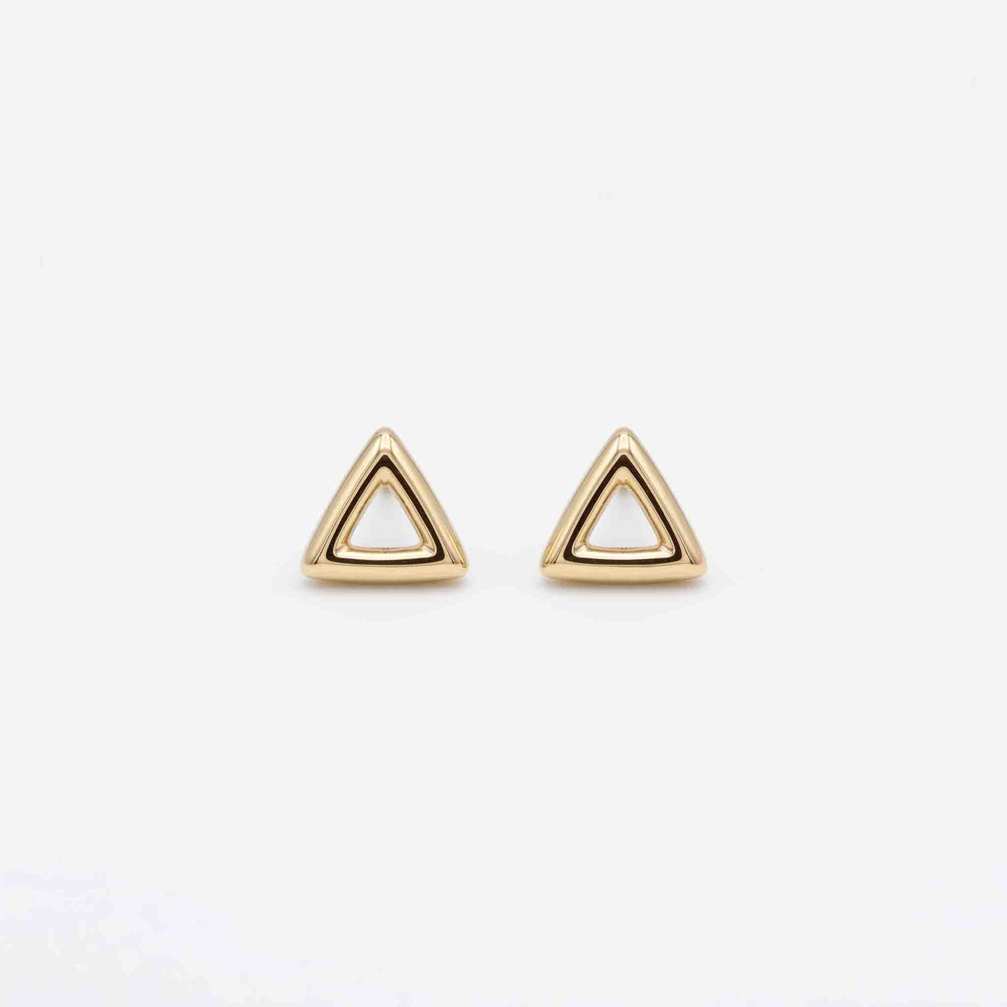 Silver Hollow Triangle Earring