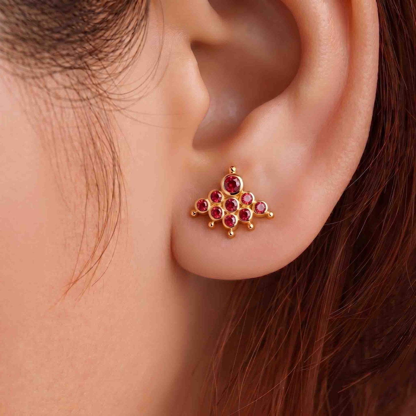9 Stone  Traditional Earring