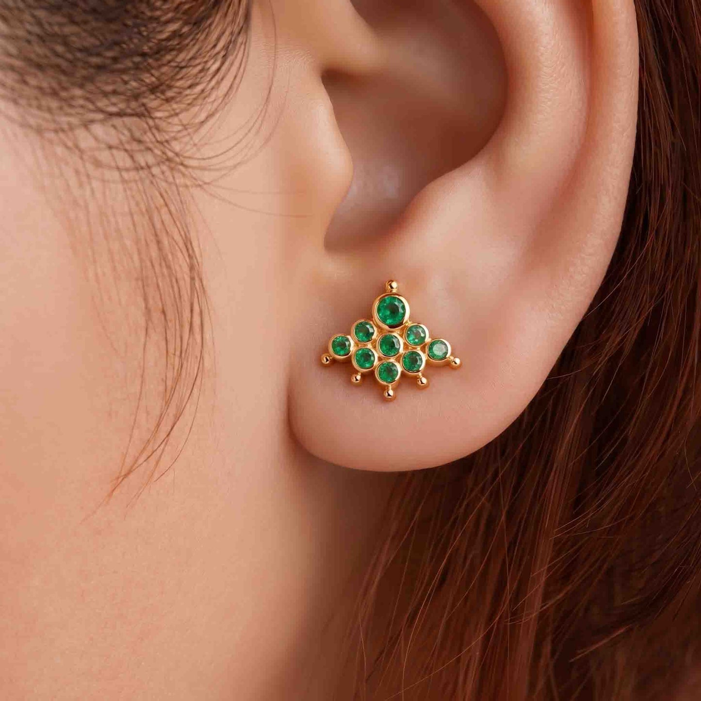 9 Stone  Traditional Earring