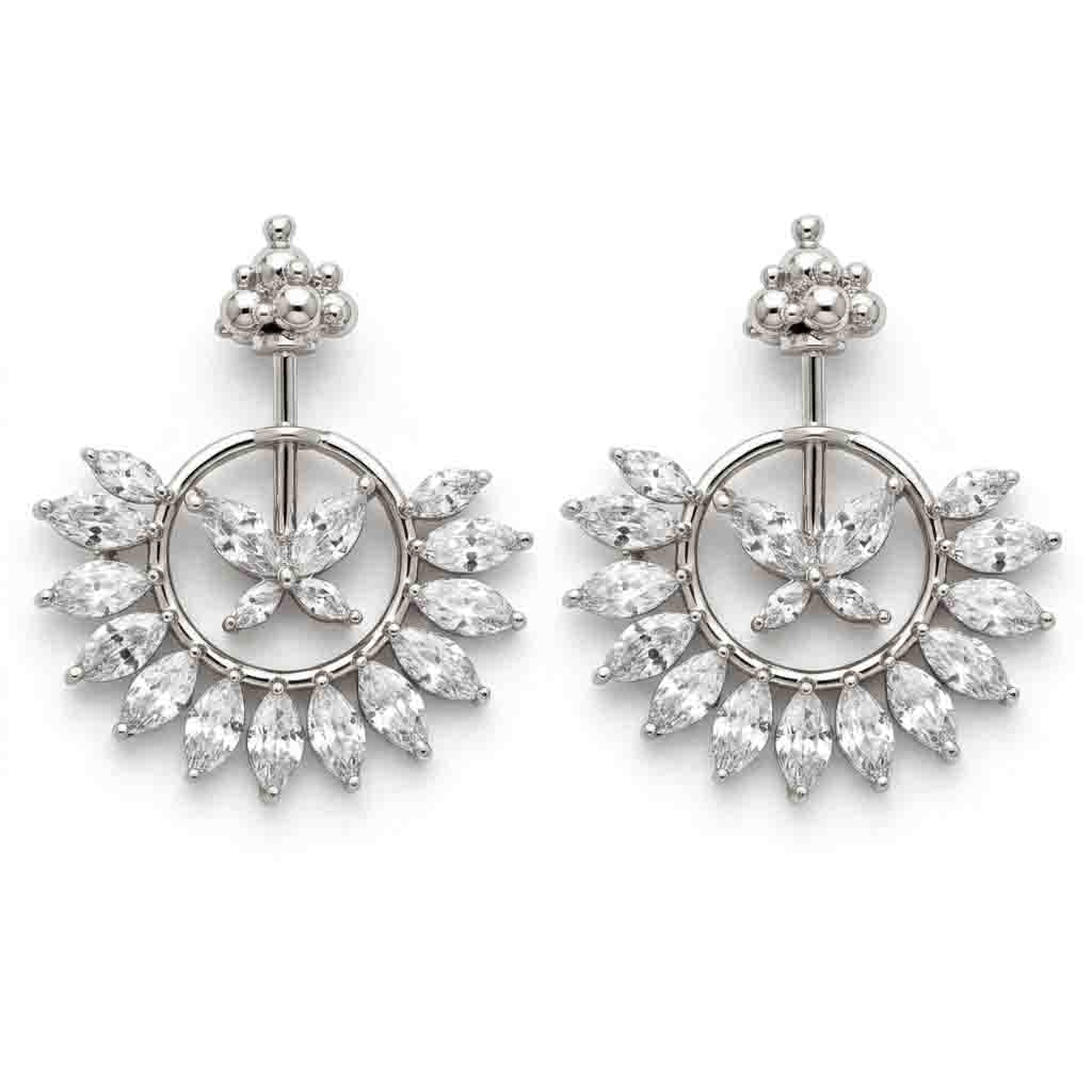Silver Bugadi Butterfly Kalash Top Diamond Design With Pushpa Petal Jacket