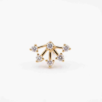 Silver 6 Stone Fan Nose pin
