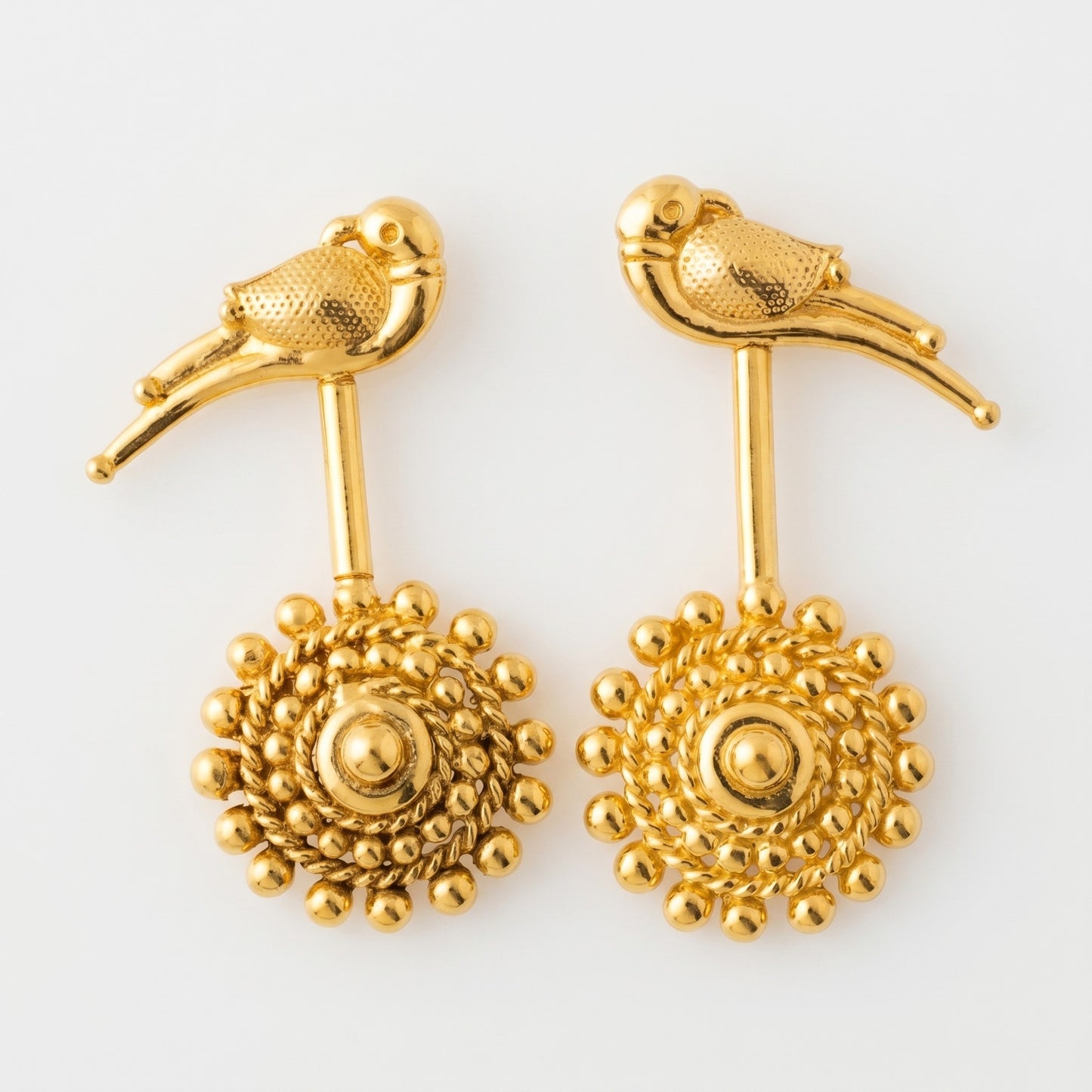 SILVER DHAL GOLD BUGADI WITH BIRD TOP