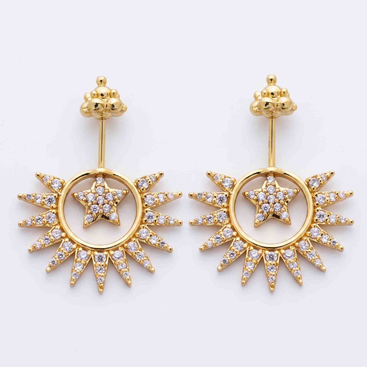 Silver Bugadi Celestial Star Kalash Top Diamond Design With Sunburst Jacket