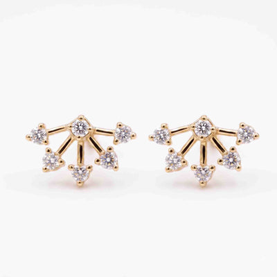 Silver 6 Stone Fan Earring