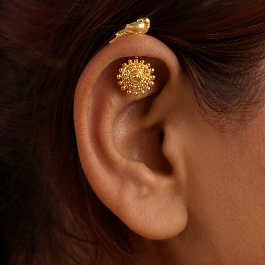 SILVER DHAL GOLD BUGADI WITH BIRD TOP