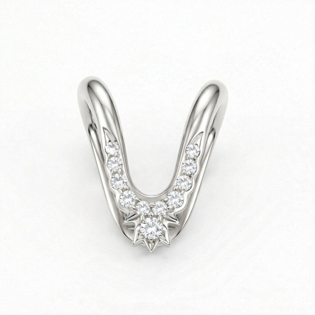 Silver Stone V Ring