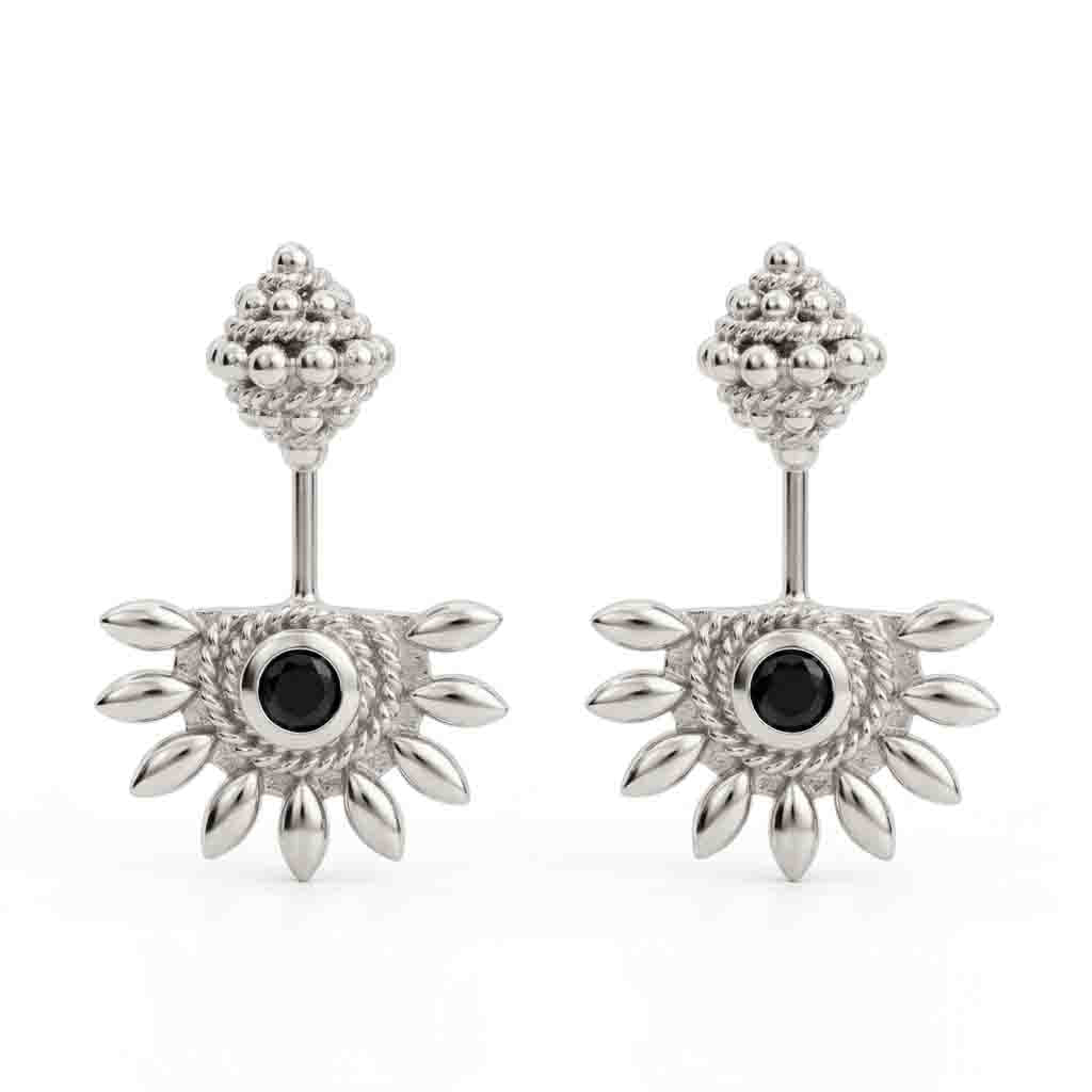 Silver Bugadi Sun Shikhara Top Nazar Black Design