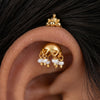 Silver Bugadi Jhumka Pearl Gopuram Top Gold Design 2