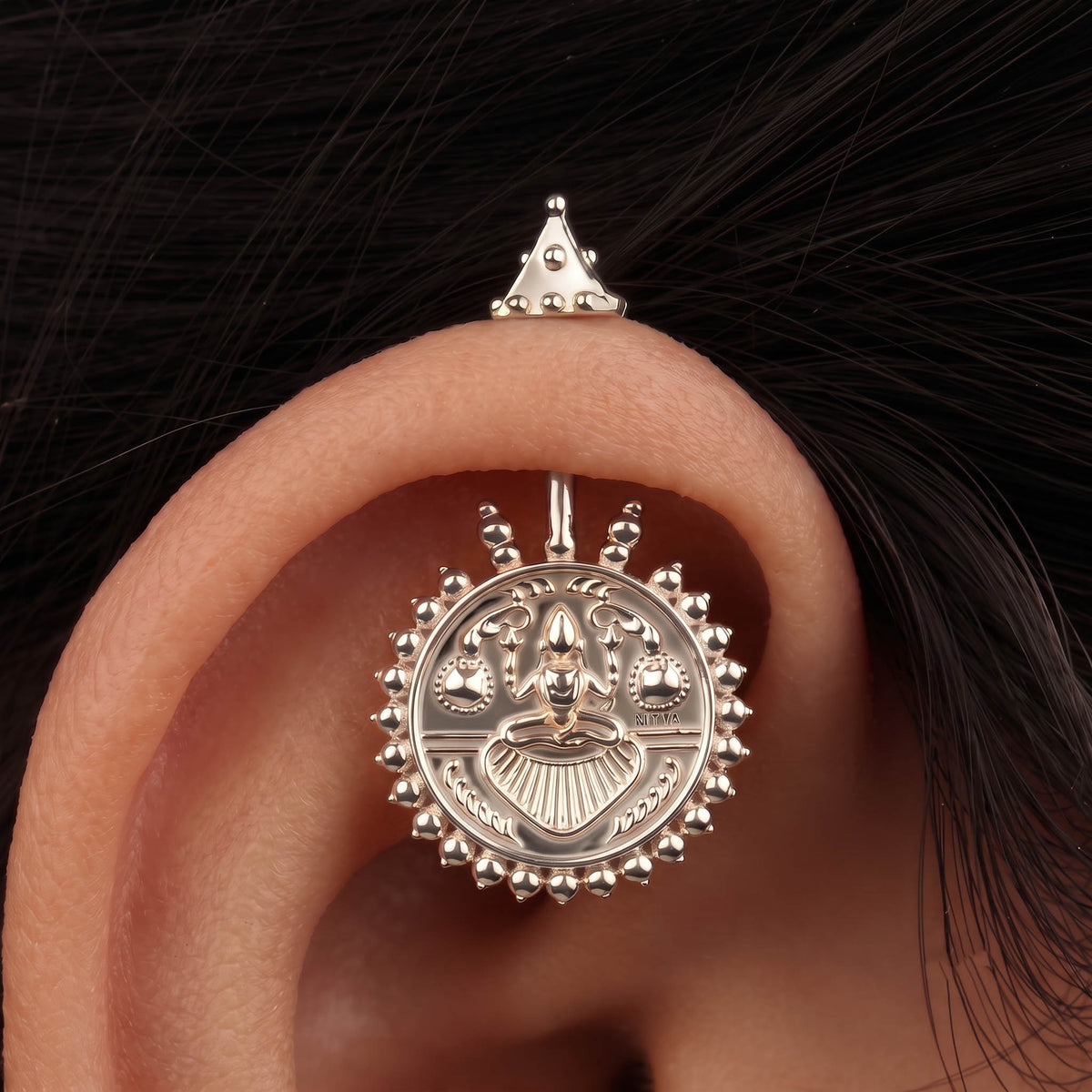 Silver Bugadi Laxmi Coin Pyramid Top Design