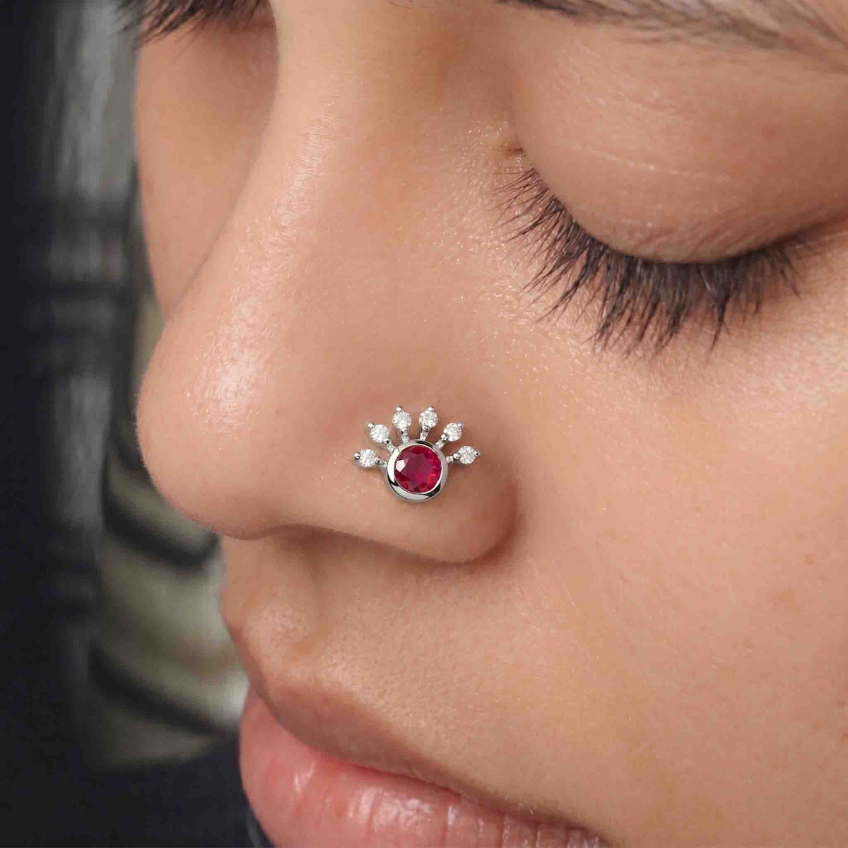 Silver Mani Kiran Nose pin