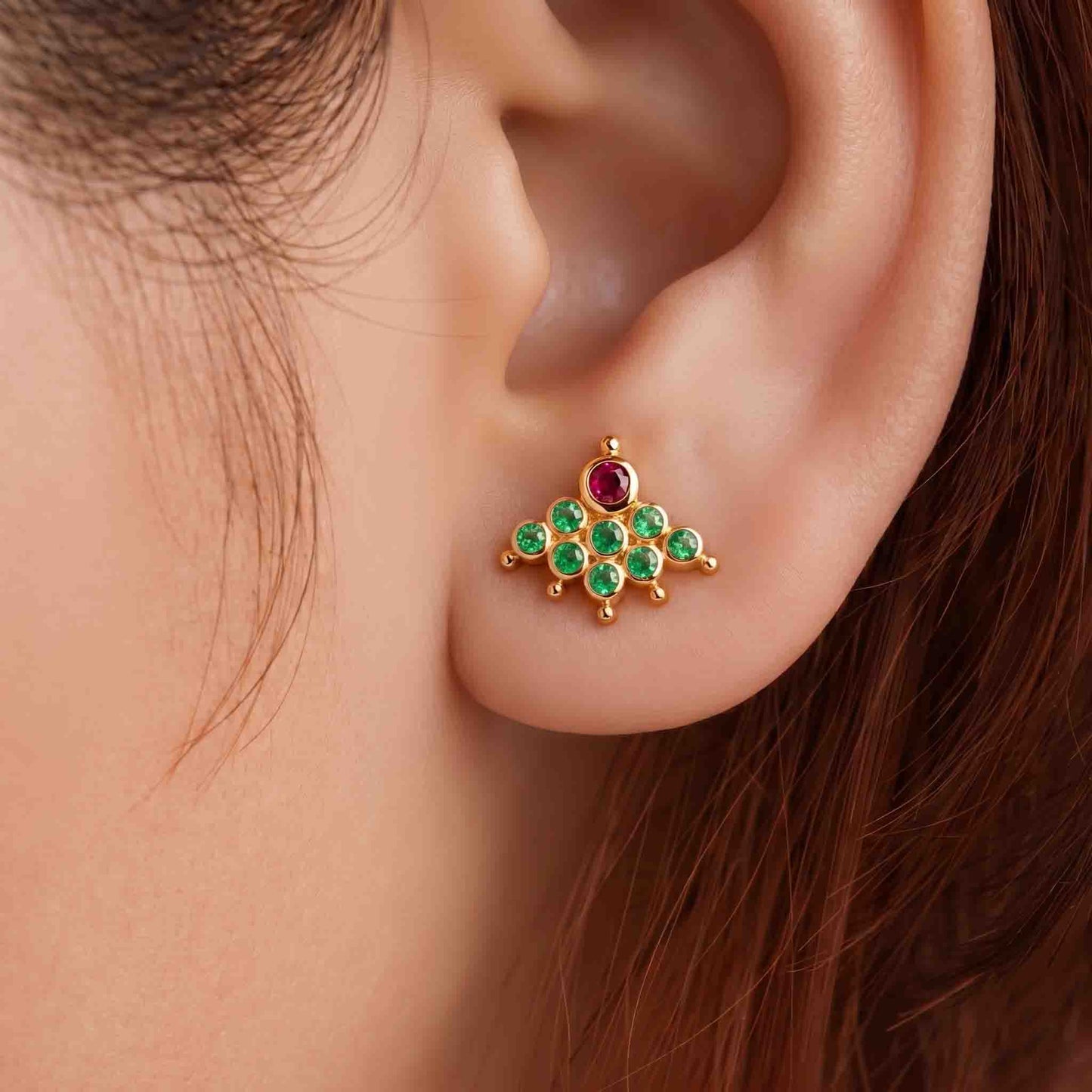 9 Stone  Earring