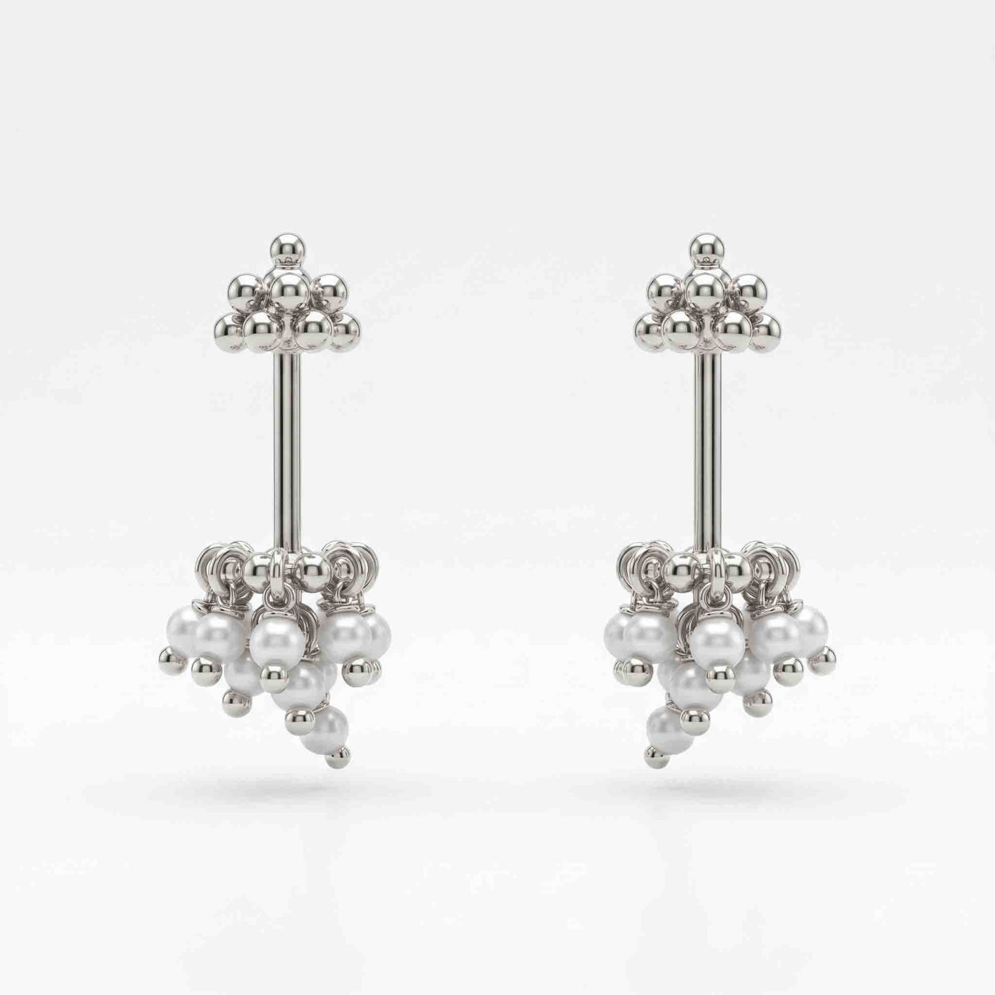 Silver Pearl Bunch With Gopuram top Design