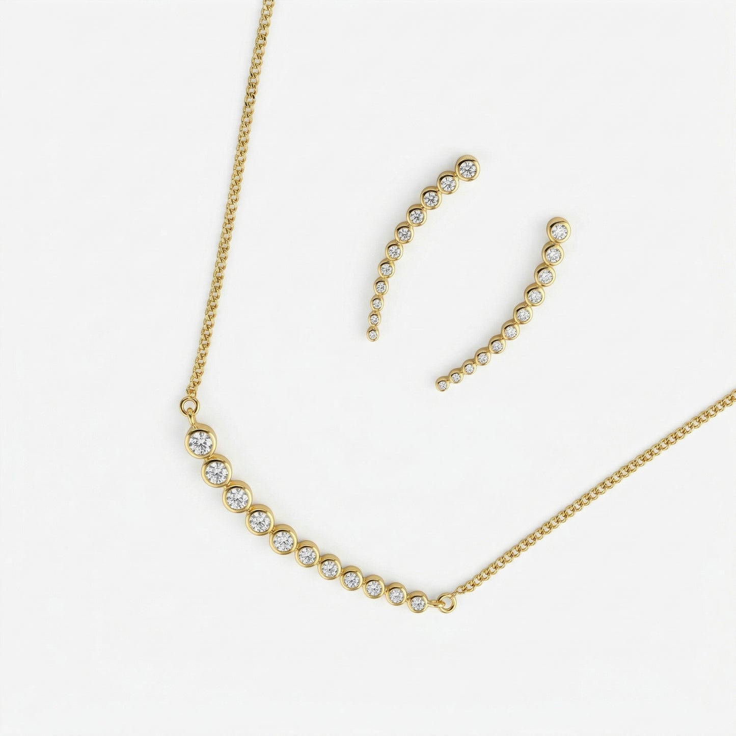Silver Chain 11 Stone Line Diamond Design
