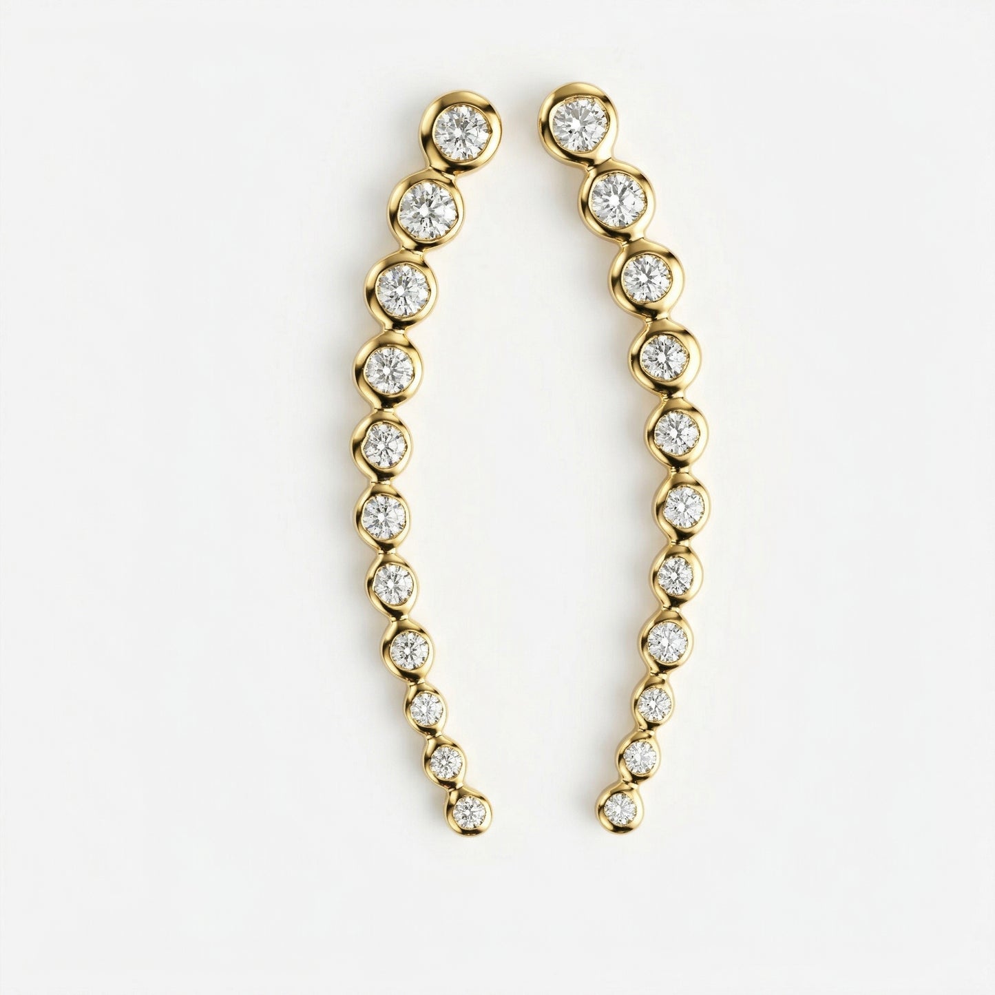 Silver Chain 11 Stone Line Diamond Design
