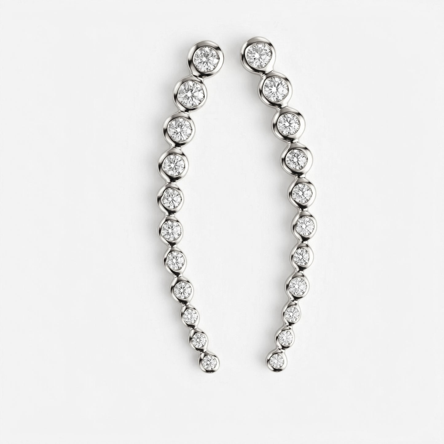 Silver Chain 11 Stone Line Diamond Design