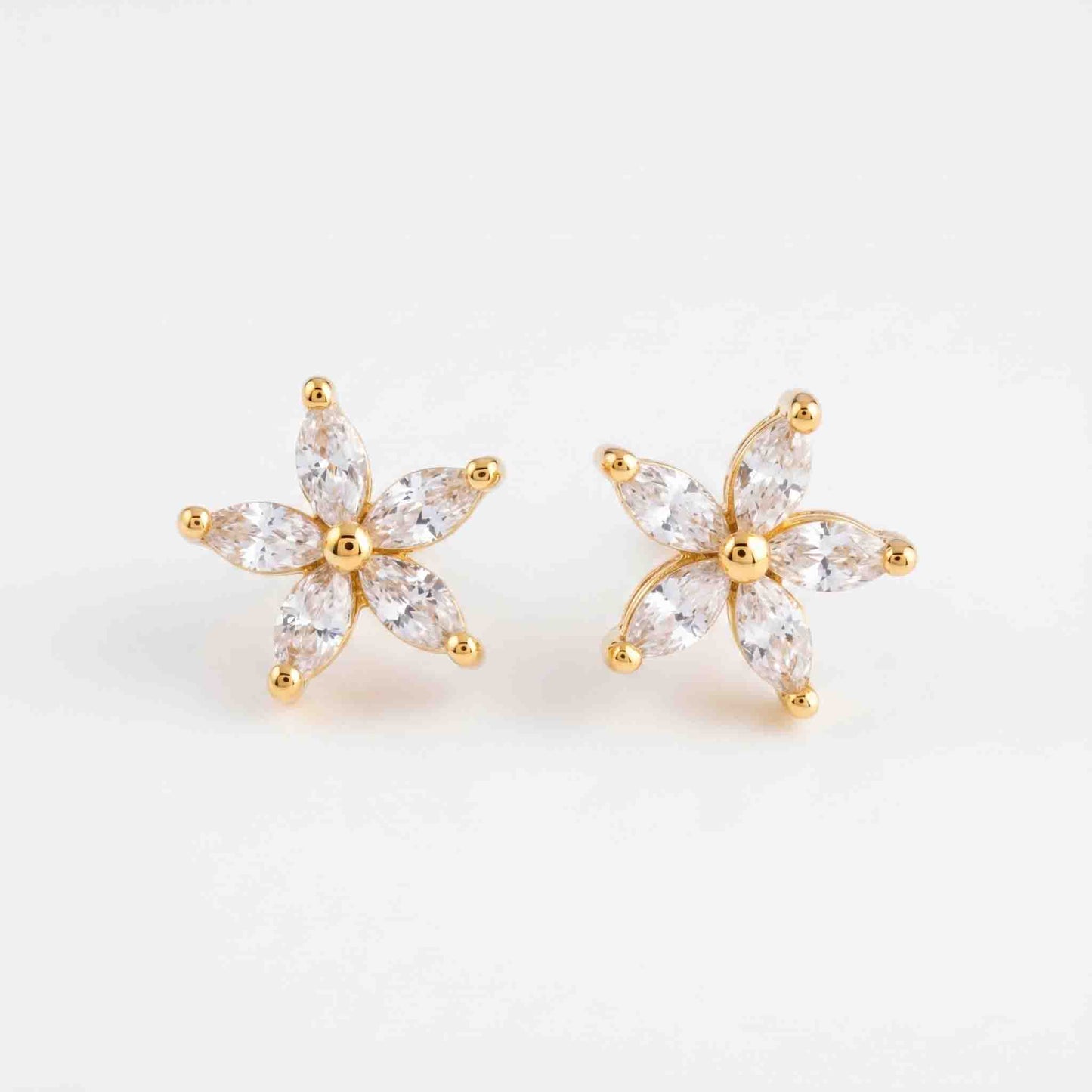 Silver Marquise Star Earrings