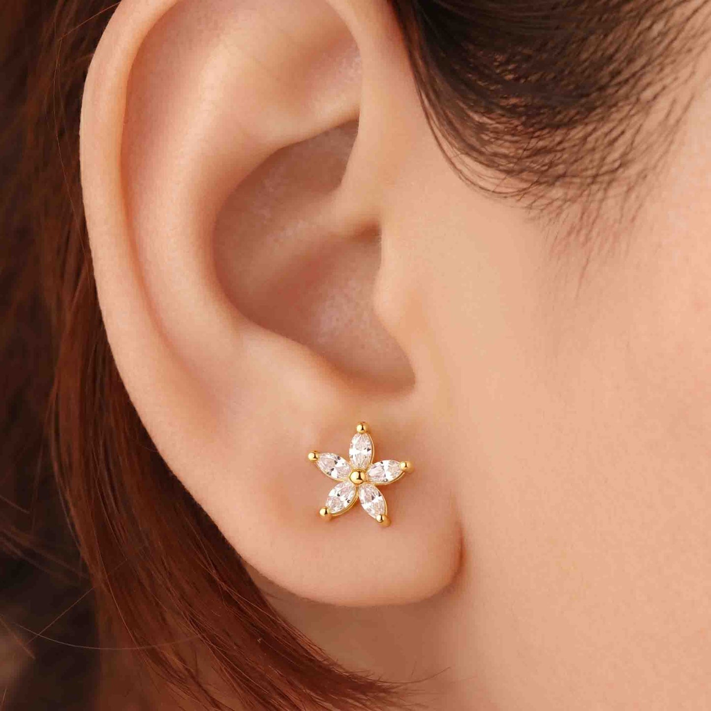 Silver Marquise Star Earrings