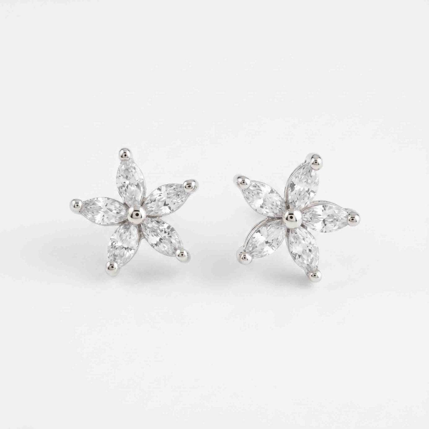 Silver Marquise Star Earrings