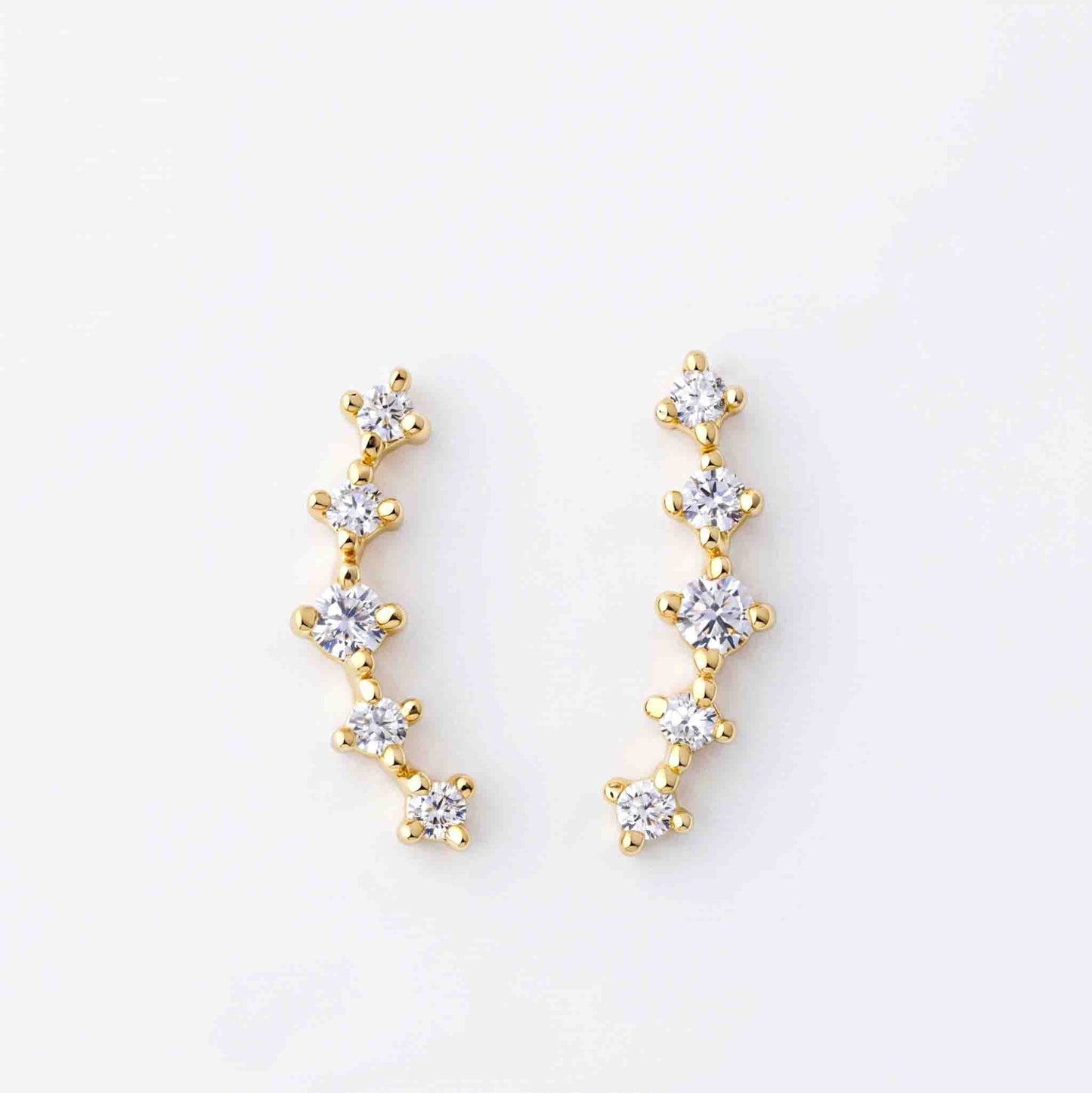 Silver Stone Line Helix Earrings