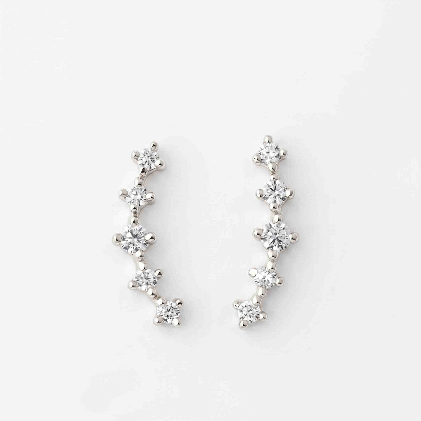 Silver Stone Line Helix Earrings
