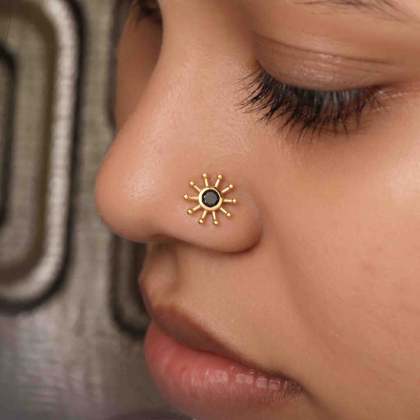 Silver Midnight Sol Nose pin