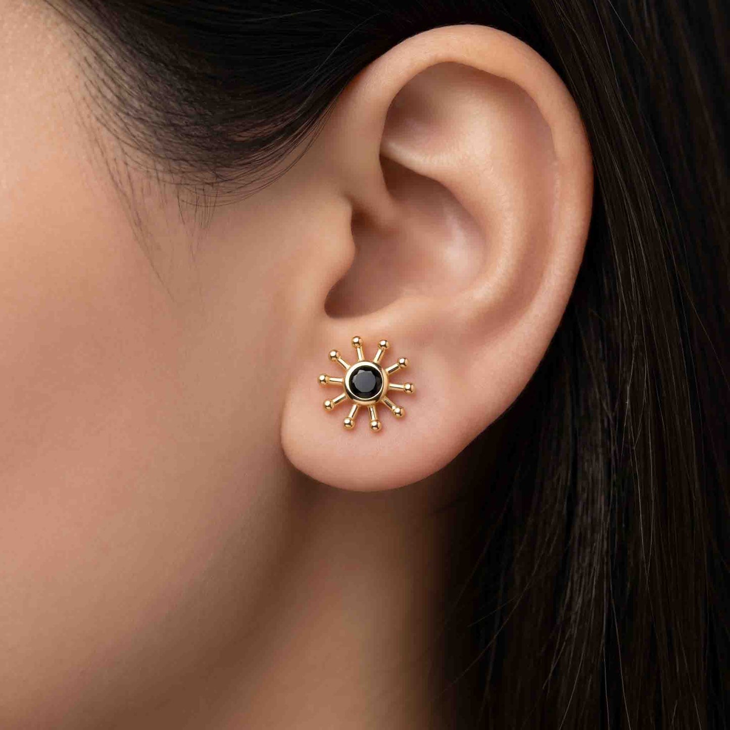 Silver Midnight Sol Earring