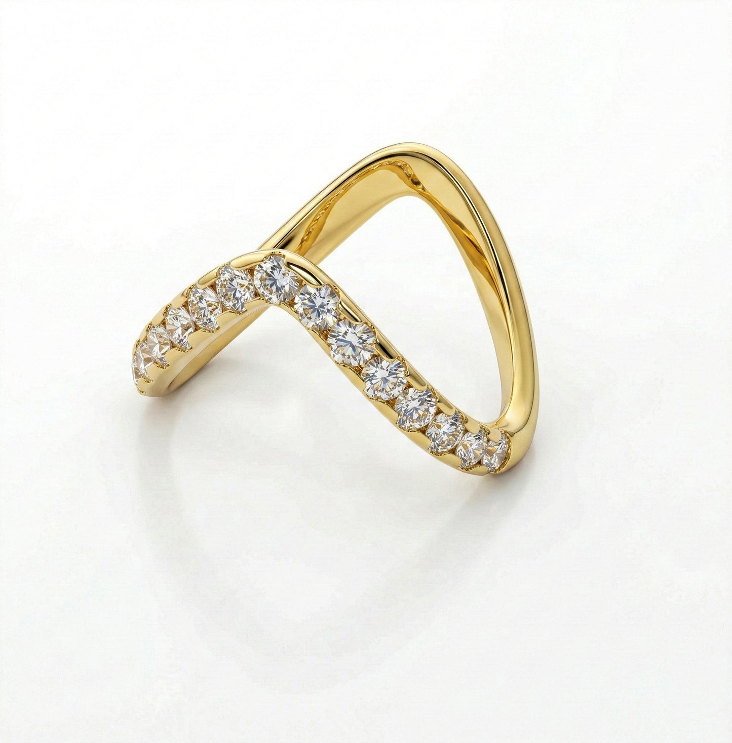 Silver Stone Linear V Ring