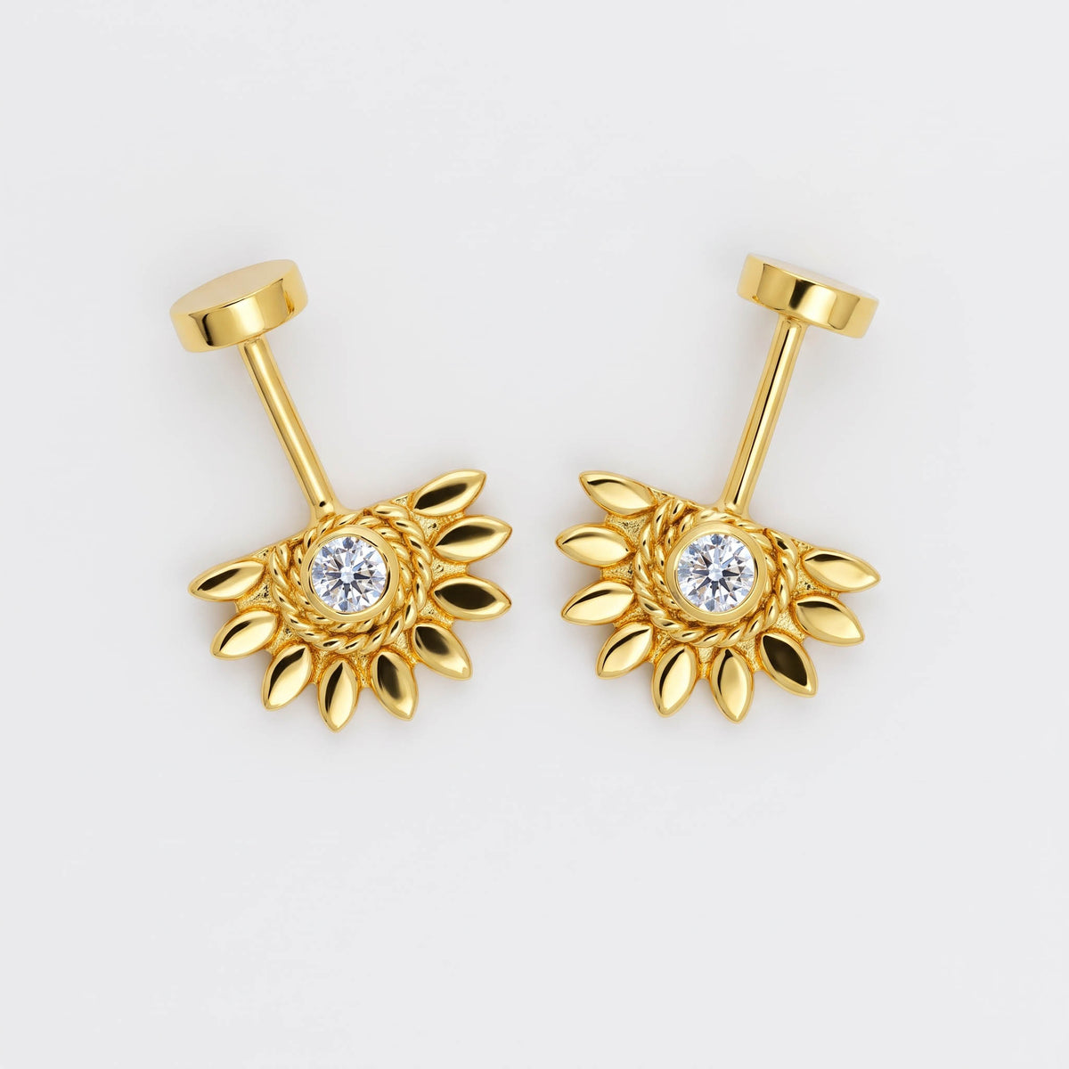 Silver Bugadi Sun Flat Top Diamond Design