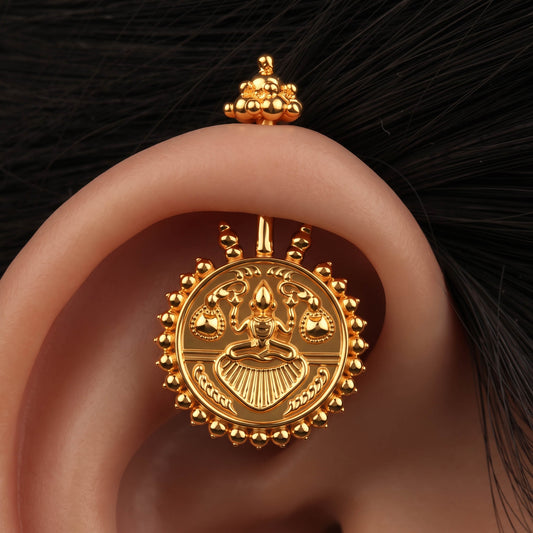 Silver Bugadi Laxmi Coin Gopuram Top Design