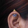 Silver Bugadi 5 Marquis Blue Stone Gopuram Top Diamond Design