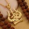 Silver Pendant Om Trishul Damru Design