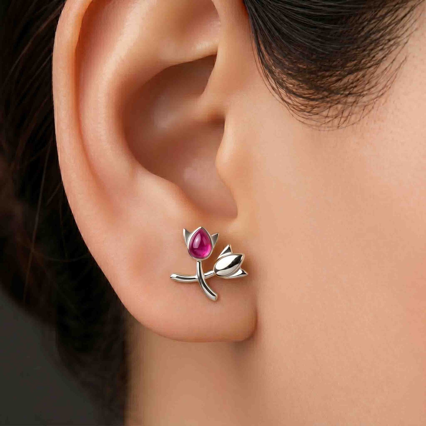 Silver Twinlip Earrings