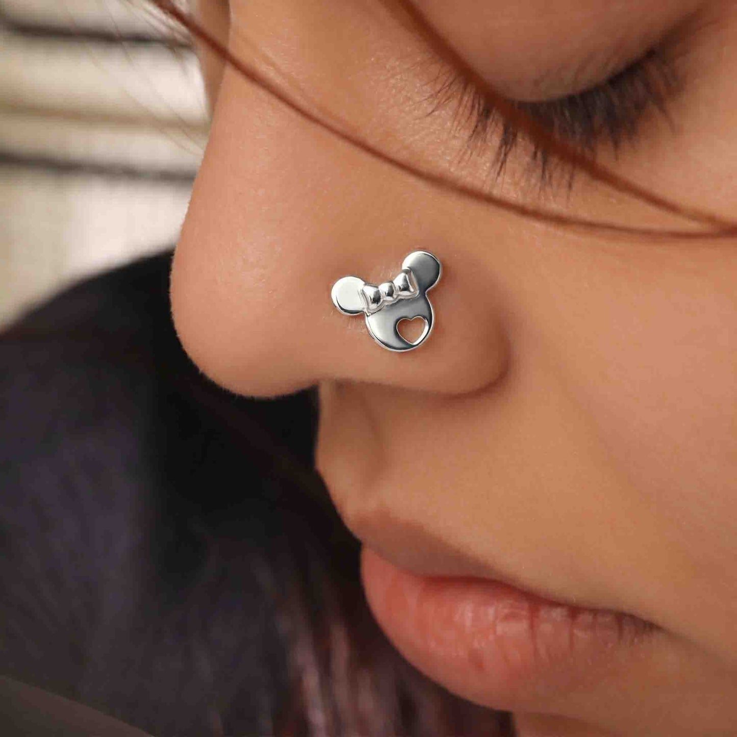 Silver Minnie Nose pin
