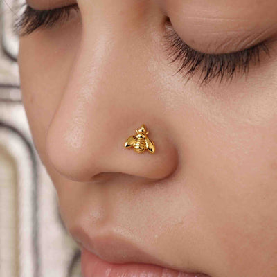Silver bee Nose pin